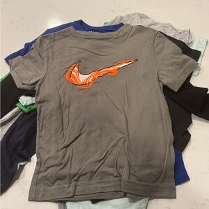 Nike Kids Gray Tee with Orange Logo